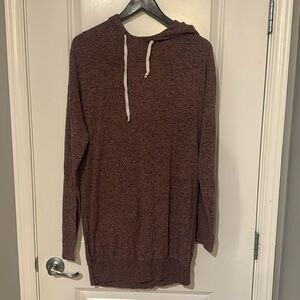 Oversized lightweight heather mauve hoodie